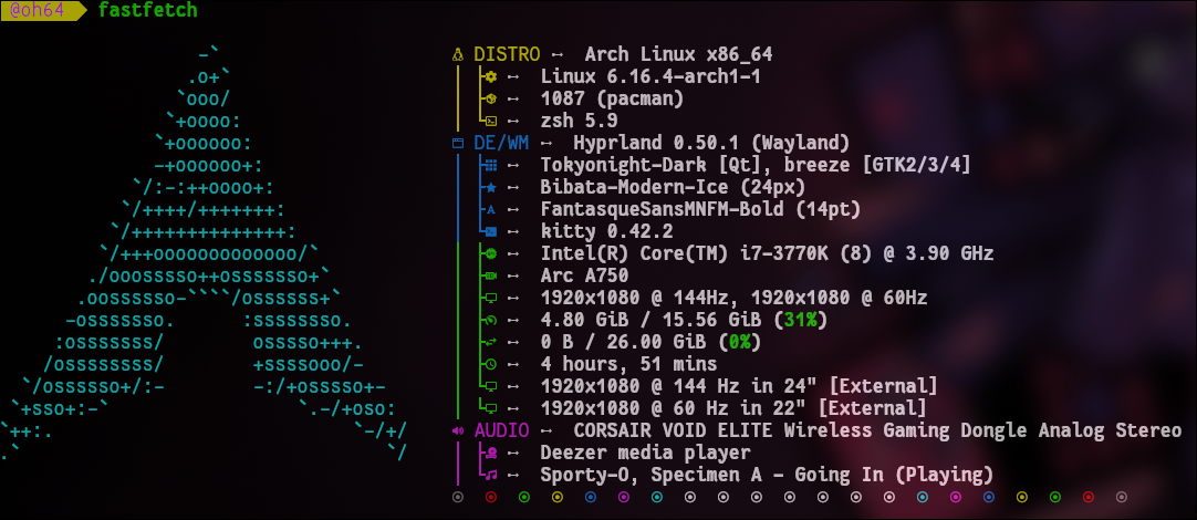 Fastfetch system information